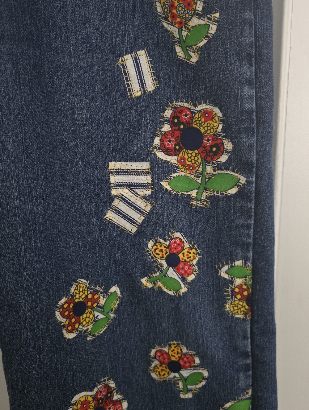 Upcycled Patchwork Riders By Lee Jeans, Size 14 - Picture 6 of 7
